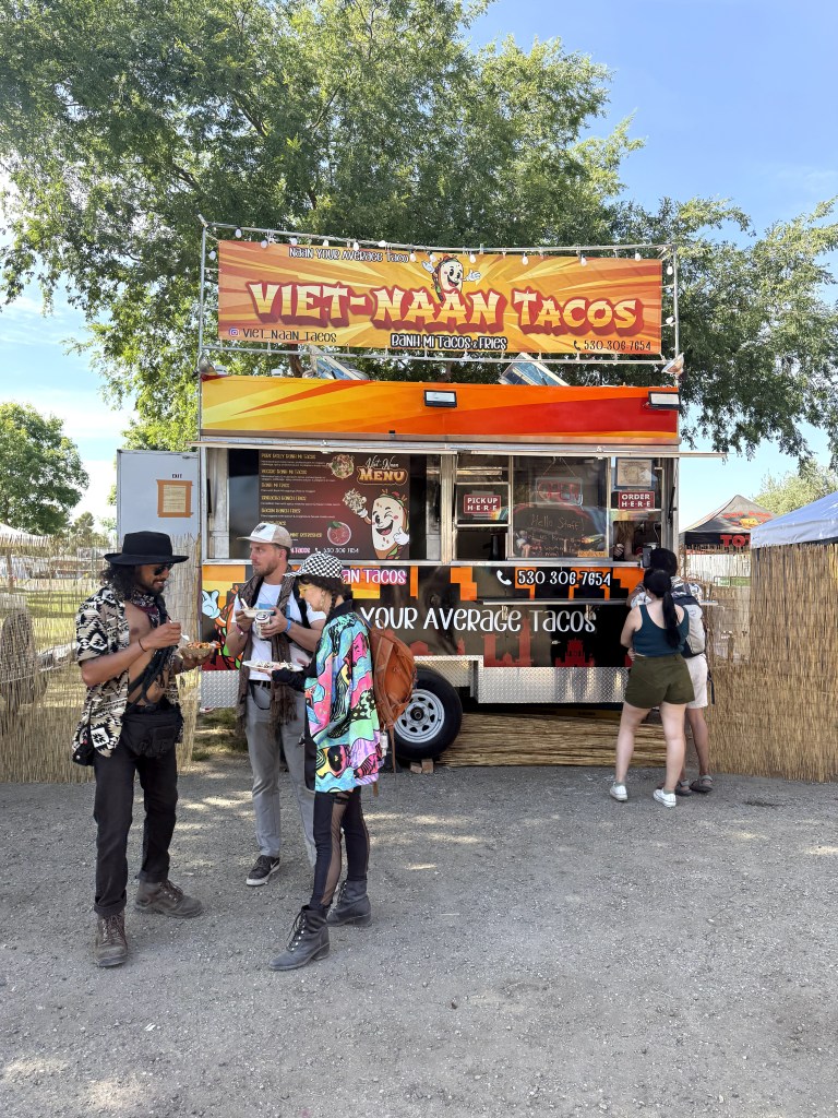 Viet-Naan food truck at Lightning In A Bottle festival during the day.